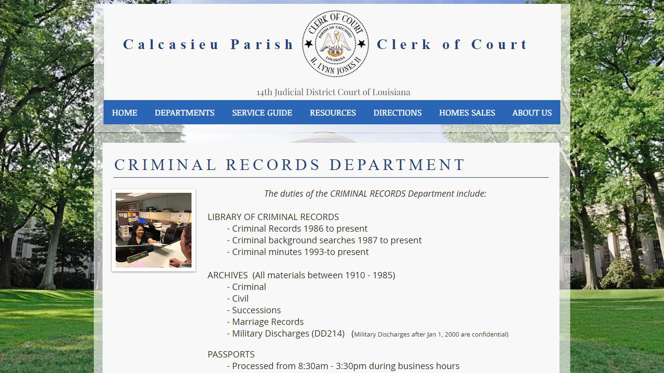 CRIMINAL RECORDS | Calclerk - Calcasieu Parish Clerk of Court