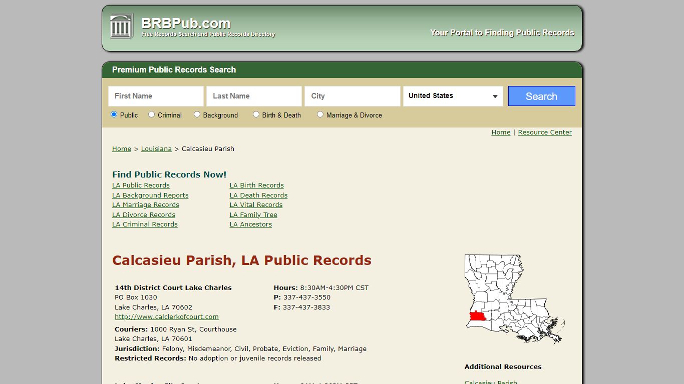 Calcasieu Parish Public Records | Search Louisiana ...
